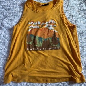 Zion National Park Graphic Tank Top - gold